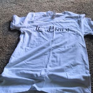 White short sleeve cotton tee . Canvas Bride